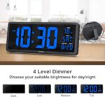 YORTOT 16 Inch LED Wall Clock with 7 Colour Decor Evening Mild Huge LED C... - Image 3