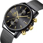 GOLDEN HOUR Mens Watch Vogue Glossy Minimalist Quartz Analog Mesh Sta... - Image 3