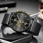 GOLDEN HOUR Mens Watch Vogue Glossy Minimalist Quartz Analog Mesh Sta... - Image 5