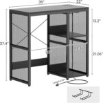 Homieasy Mini Fridge Stand Organizer with Energy Outlet, Industrial Mic... - Image 3