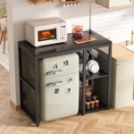 Homieasy Mini Fridge Stand Organizer with Energy Outlet, Industrial Mic... - Image 4