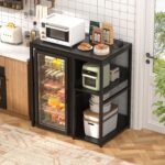 Homieasy Mini Fridge Stand Organizer with Energy Outlet, Industrial Mic... - Image 7