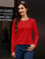 MAGCOMSEN Girls's Lengthy-Sleeve Crew-Neck Cotton T-Shirt Basic-Match Shi... - Image 3