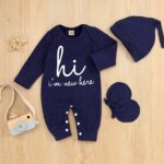 GRNSHTS New child Child Boy Romper Coming Residence Outfits Letter Print Bodys... - Image 3