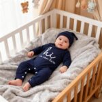 GRNSHTS New child Child Boy Romper Coming Residence Outfits Letter Print Bodys... - Image 8