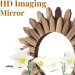 Wall Mirror Ornamental, 12 inch Small Rustic Wooden Boho Mirrors, Clear ... - Image 6
