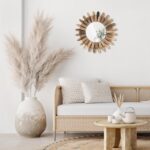 Wall Mirror Ornamental, 12 inch Small Rustic Wooden Boho Mirrors, Clear ... - Image 8