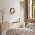 Wall Mirror Ornamental, 12 inch Small Rustic Wooden Boho Mirrors, Clear ... - Image 9
