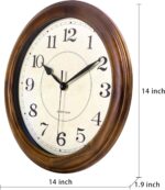 Kesin Wall Clock Wooden 14 Inch Silent Wall Clocks Massive Ornamental Batt... - Image 3