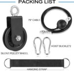 3.54 in Cable Pulley 360 Rotation Traction Wheel with Carabiner and St... - Image 3
