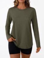 AUTOMET Ladies's Lengthy Sleeve Exercise Tops 2025 Fall Sports activities Solar Shirts S... - Image 3