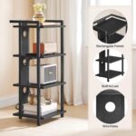 HOOBRO 4-Tier AV Media Console With Charging Station and LED Mild, Wo... - Image 5