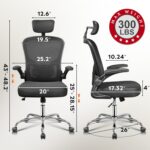 DEVAISE Workplace Chair Excessive Again Mesh Ergonomic Desk Chair with Flip-up ... - Image 3