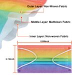50Pcs Rainbow Printed Disposable Face Masks for Adults 3-ply Face Masks... - Image 3