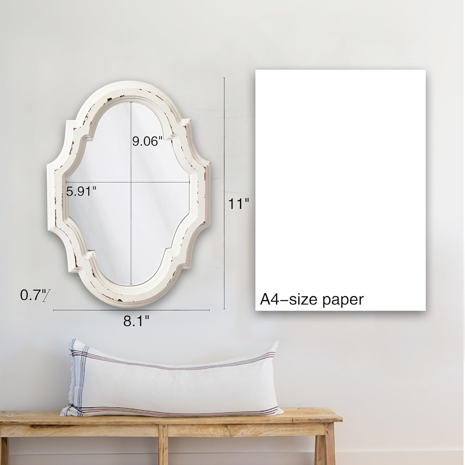 Small Classic Oval Mirrors for Wall Decor 11 inch, Hanging Farmhouse W... - Image 3