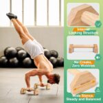 Parallettes Push Up Bar, Oak Wooden Calisthenics Tools for House Health club ... - Image 4