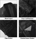 Males's Floral Dinner Social gathering Promenade Marriage ceremony Trendy Tuxedo Fits for Males On... - Image 4