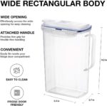 LocknLock Aqua Fridge Door Water Jug with Deal with BPA Free Plastic Pitc... - Image 4