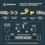 Eastman Dishwasher Set up Package, 12 Foot Hose with Adapters, 3/8 I... - Image 7