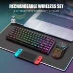 RedThunder K84 Wi-fi Keyboard and Mouse Combo, Rainbow Backlit Rech... - Image 3