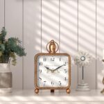 Classic Gold Desk Clock on Stand, Desk and Shelf Decor Clock, French ... - Image 5