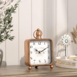 Classic Gold Desk Clock on Stand, Desk and Shelf Decor Clock, French ... - Image 8