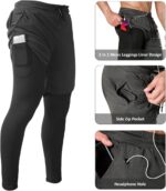 OEBLD Mens 2 in 1 Athletic Working Pants Fast Dry Gymnasium Exercise Shorts ... - Image 4