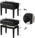 HOOBRO Adjustable Piano Bench with Storage Compartment for Music Sheet... - Image 4