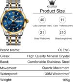 OLEVS Stainless Metal Traditional Watches, Giant Face Quartz Costume Watches... - Image 7