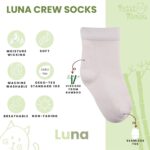 Luna Seamless-Toe Viscose from Bamboo Crew Socks - Delicate Eco-Pleasant 6... - Image 4