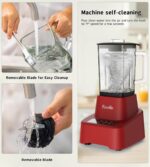 Crimson Smoothie Blender, Facelle Countertop Blender for Kitchen, 55 oz Gl... - Image 5