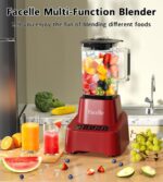 Crimson Smoothie Blender, Facelle Countertop Blender for Kitchen, 55 oz Gl... - Image 6