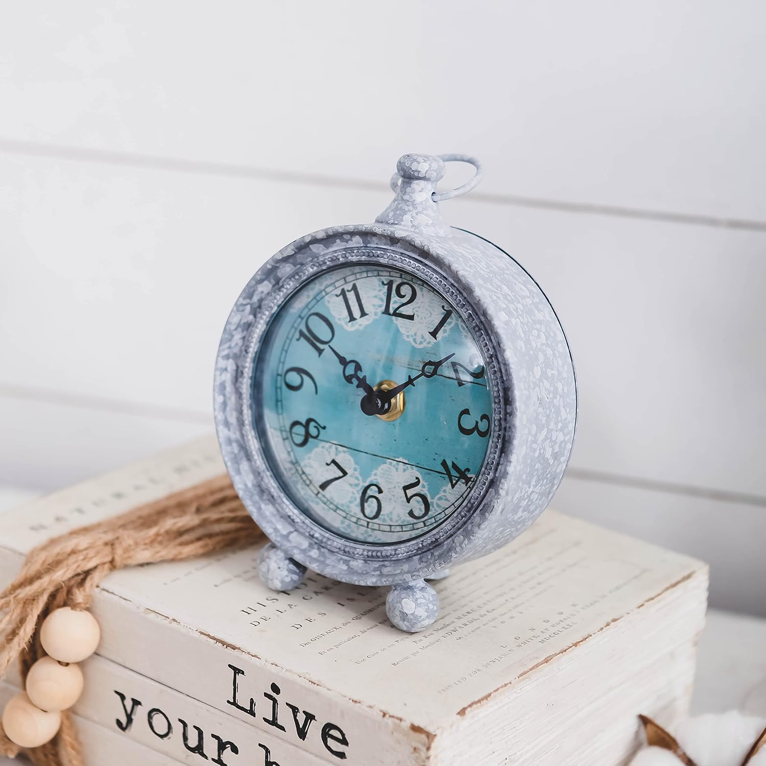 NIKKY HOME Classic Coastal Seaside Blue Desk Clock House Decor for Kitch... - Image 4