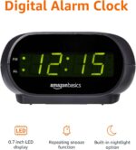 Amazon Fundamentals Small Digital Oval Alarm Clock With LED Show, Nightli... - Image 3