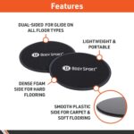 Physique Sport Gliders Train Sliders Exercise Sliders 7-Inch Spherical Black... - Image 4