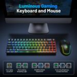 Snpurdiri 60% Wi-fi Gaming Keyboard and Mouse Combo,LED Backlit Rec... - Image 4