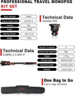 IFOOTAGE Cobra 3 Monopod Package with Fluid Head C180F-P + K5S, Carbon Fib... - Image 3