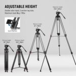 NEEWER 74" Video Tripod with Fluid Head & Damping Management, Aluminum He... - Image 3