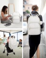 LOVEVOOK Leather-based Diaper Bag Backpack, Quilted Child Bag with Altering P... - Image 5