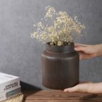 Rustic Vases for Decor, Farmhouse Ceramic Vase for Flowers, Classic De... - Image 4