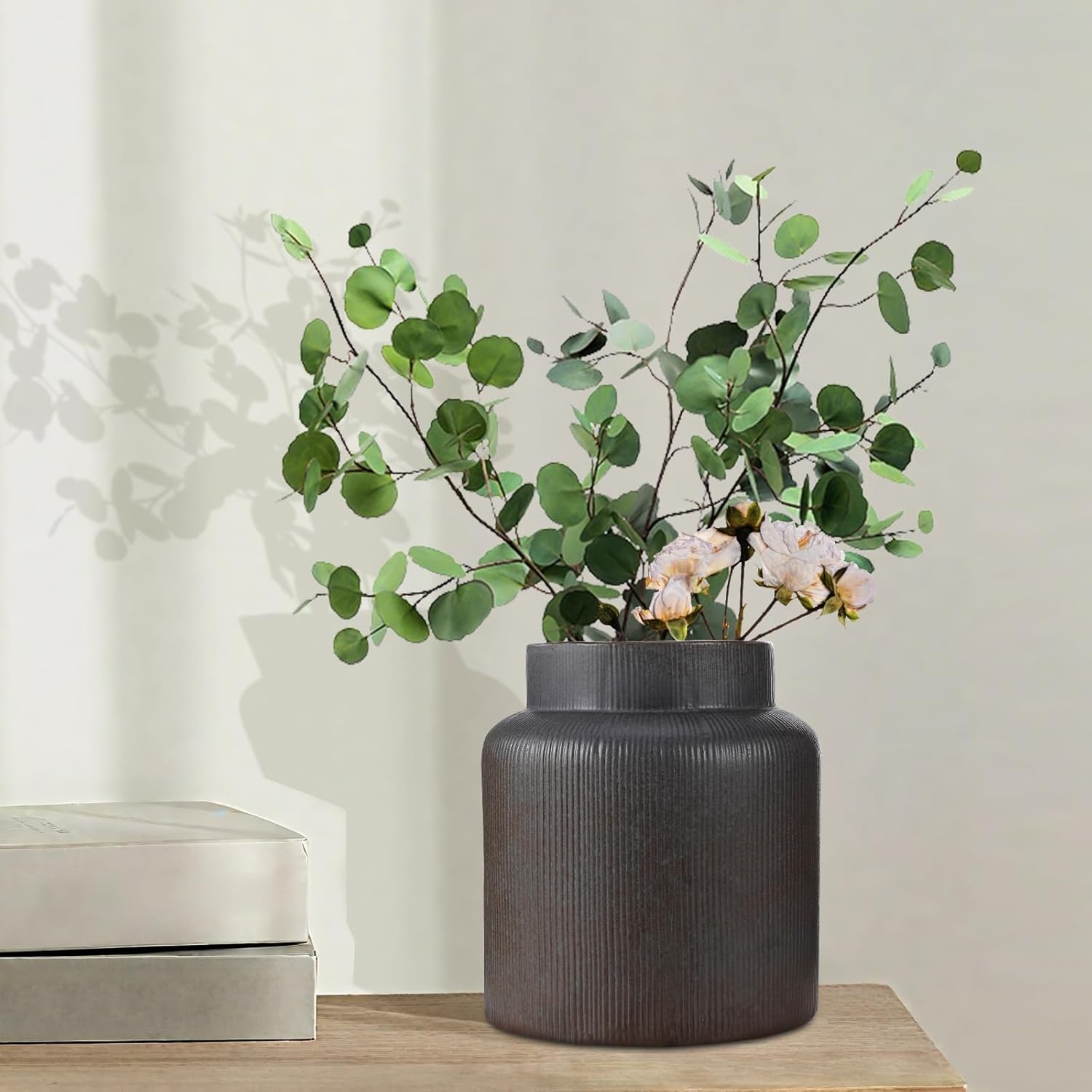 Rustic Vases for Decor, Farmhouse Ceramic Vase for Flowers, Classic De... - Image 7