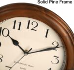 Wood Wall Clock with Retro Design, 11 Inches Spherical Wall Clocks Batte... - Image 3