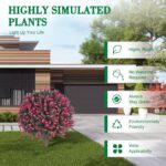 Set of two Synthetic Rose Boxwood Topiary Ball Bush for Outside with Gr... - Image 3