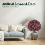 Set of two Synthetic Rose Boxwood Topiary Ball Bush for Outside with Gr... - Image 6