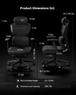 AutoFull G4 Ergonomic Workplace Chair with Separated Lumbar and Backrest,... - Image 3