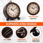 Battery Alarm Clock,Night time Gentle,Classic Hangable Tremendous Silent Non Tick... - Image 3