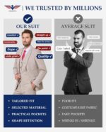 Hihawk Males's 3 Piece Go well with with Tie, 2 Button Slim Match Stable Blazer Jac... - Image 5
