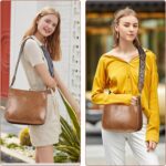Crossbody Luggage for Ladies Elegant Vegan Leather-based Hobo Purses with 2pcs... - Image 3