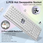 Redragon K723 Wi-fi Mechanical Gaming Keyboard Creamy, Sizzling Swappabl... - Image 4