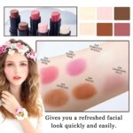 6PCS Cream Blush Sticks,Multi-Use Sticks for Blush,Highlighter & Bronz... - Image 4